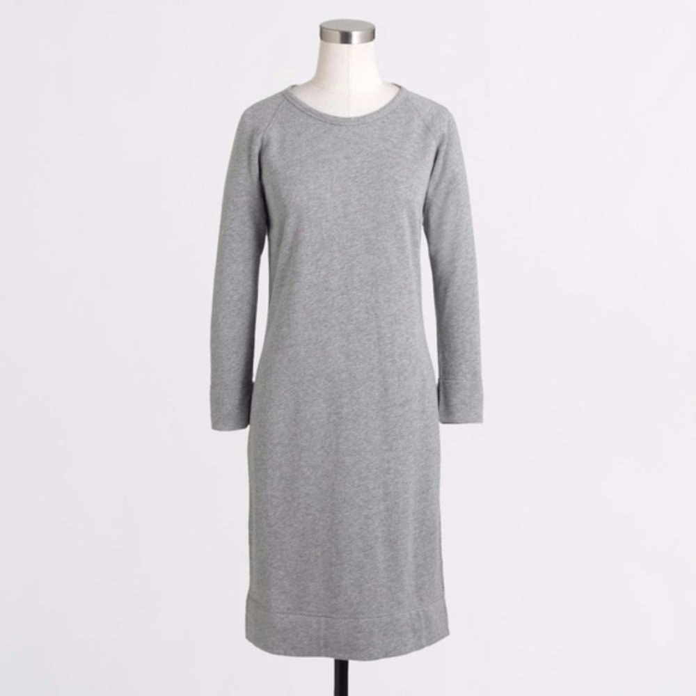 J. Crew Heather Gray Sweatshirt Dress Medium M Cotton